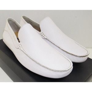 Men's Giorgio Brutini Trayger White Slip-On Driving Moccasin Loafers White 9 NWT